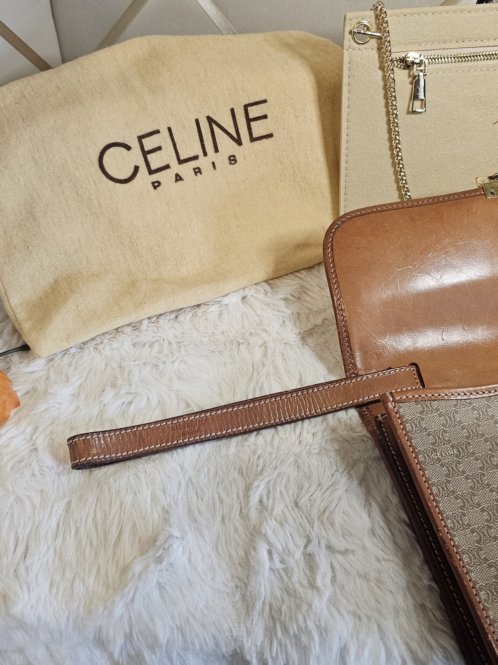 Celine Macadam Triomphe Clutch Bag With Dustbag Insert And Chain - Picture 11 of 16